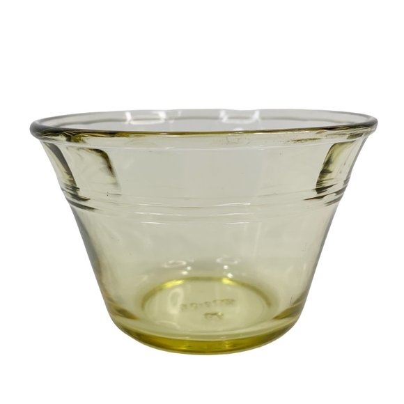 Vtg Custard Cup Set of 4 Amber Yellow Glass Mexico Forte Crista Flan Dessert - Picture 6 of 8